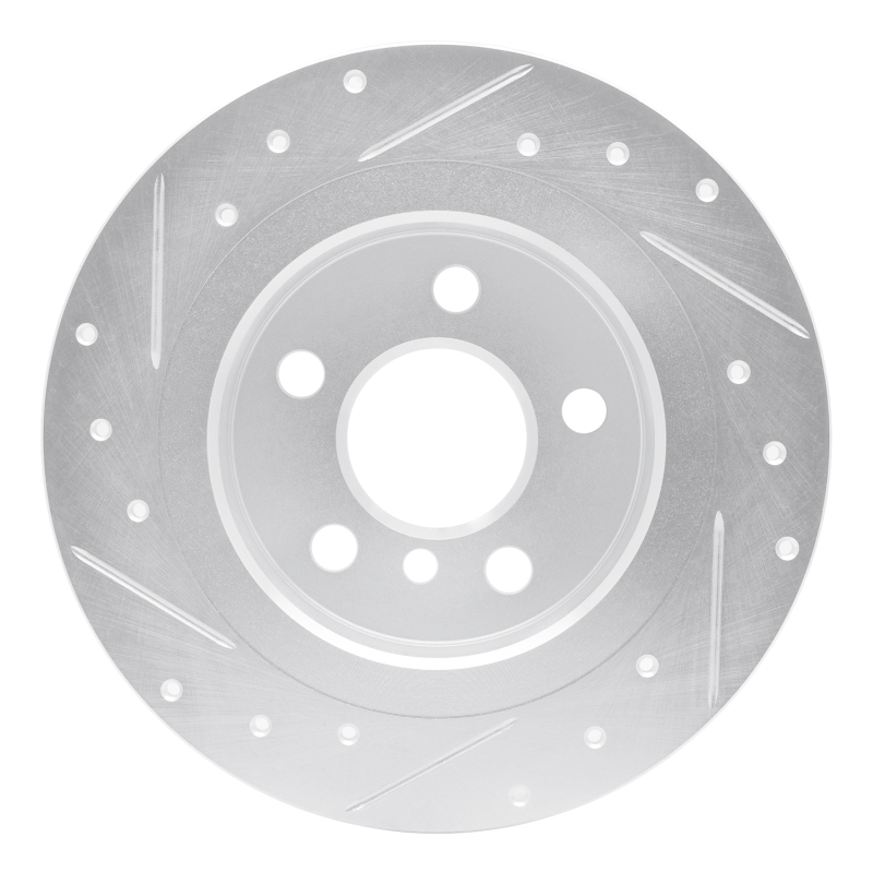 BMW 220i Brake Rotor (1) - Rear Right - R1 Concepts - Drilled & Slotted - Silver - `14-`25